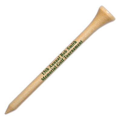 250 Personalized Custom Wood Golf Tees - 1 Color Imprint - color: Natural