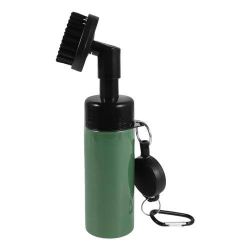 Golf Club Cleaning Brush: Groove Cleaner - Portable Golf Ball Washer - Refillable Water Bottle Brush with Carabiner Clip for Outdoor Bag Accessories Black - color: Green