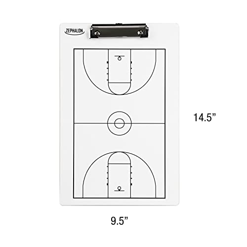 Dry Erase Basketball Clipboard for Coaches Double Sided Board, Sports Coaching (Large 14.5 x 9.5)