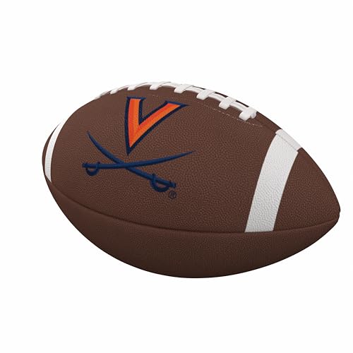 Logo Brands NCAA Virginia Cavaliers Full-Size Compsite Football – Team Color Stripe Design | Durable Composite Leather with Grip Laces | Great for Tailgates