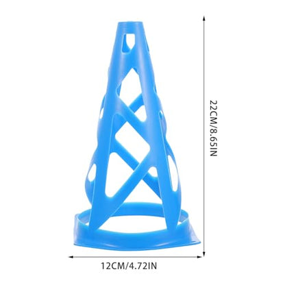 TOYANDONA Multi-Function Basketball Training Cones Set, 23cm Blue Hollow Plastic Agility Markers for Soccer and Football Practice, Sports Field Training Equipment for Drills and Coaching