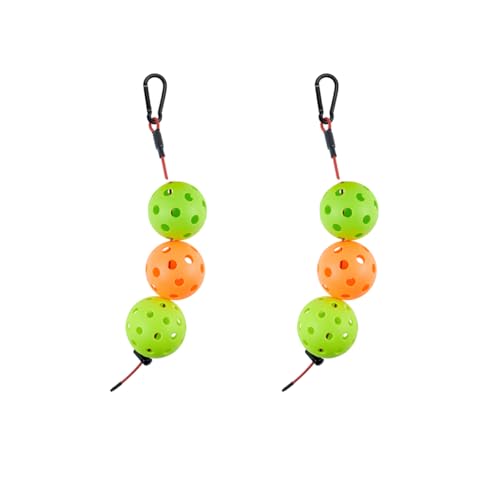 Pickleball Ball String Holder Accessories for Storage Bags, Up to 3 Official Balls, Short one Red Cable, Easy to Carry, Set of 2