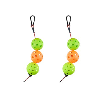 Pickleball Ball String Holder Accessories for Storage Bags, Up to 3 Official Balls, Short one Red Cable, Easy to Carry, Set of 2