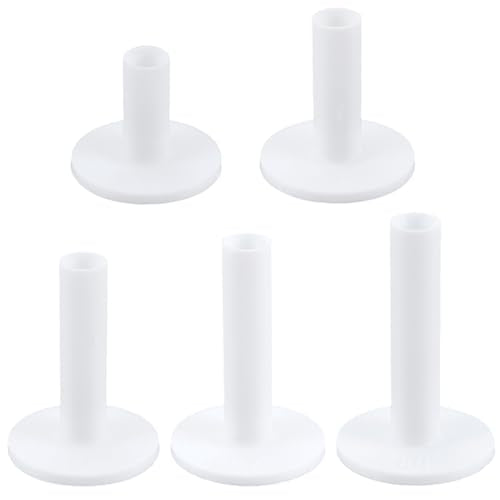 GORGECRAFT Golf Rubber Tees Driving Range 5-Piece Mixed Size Set Adjustable Height Golf Simulator Tees Non-Slip Mat Tee with Holder Compatible for Indoor Outdoor Training Practice