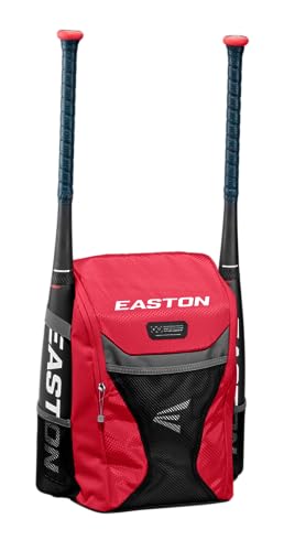 Easton | FUTURE LEGEND Backpack Equipment Bag | Baseball/Softball | T-Ball/Rec/Travel | Multiple Styles - color: Red