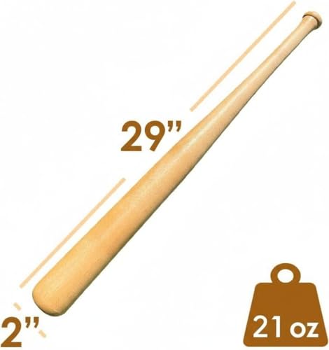KOTIONOK Genuine Solid Beech Wood Baseball Bat - 27" 29" 31" Youth Baseball Bats, Tball Bat, Weight Training, Pickup Games for Adult - Classic and Timeless Design