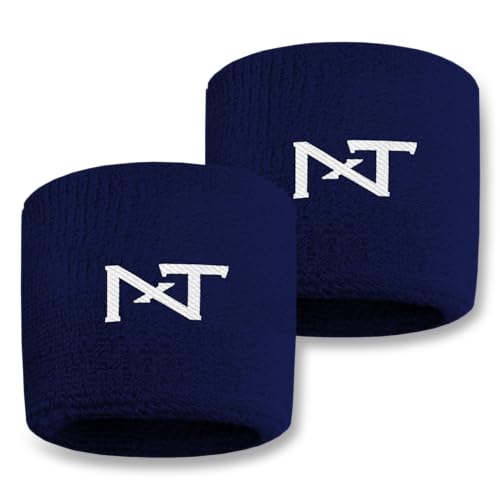 1 Pair Nxtrnd Sports Wristbands, Sweat-Absorbent Sweat Bands, Accessory for Football, Basketball, Tennis - color: Navy Blue