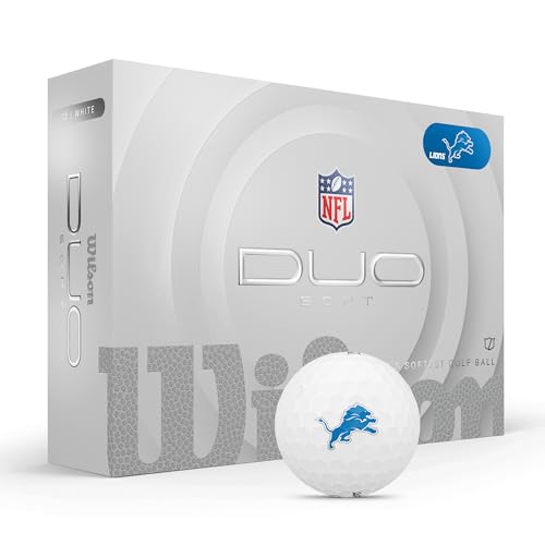 WILSON 2025 Duo Soft NFL Golf Ball - 12 Balls, White, Atlanta Falcons - color: Detroit Lions