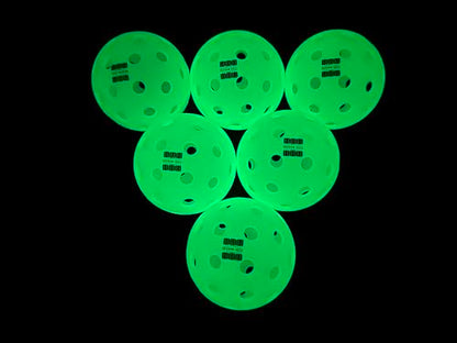 Shadow-Ball Glow in The Dark Outdoor-Pickleballs, Luminescent, 6 Pack Pickleballs, USAPA Standard