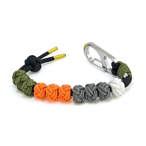 Magnetic Clasp Golf Stroke Counter Bracelet | Handmade Durable Military Paracord | Scorekeeper Golf Bag Accessory for Golfers | 10 Color-Coded and 6mm Cat Eye Beads | Unique Holiday Gift - color: Grey(Suitable for Men)