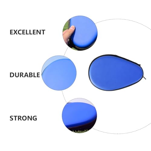DOITOOL Table Tennis Racket Organizer Bag with Protective Cover, Blue Ping Pong Paddle Storage Case for Sports Accessories and Travel