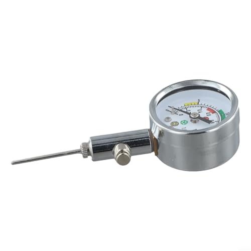 Sports Ball Pressure Gauge, Metal Air Pump with Accurate PSI Reading, Push-Button Release Valve for Football Basketball Volleyball Soccer, Tool for