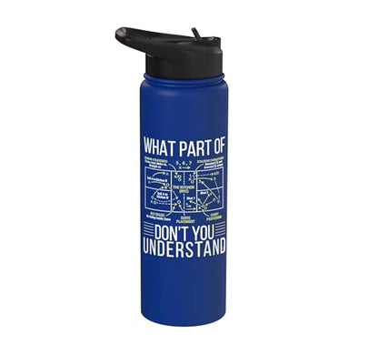 Pickleball Strategy Diagram Funny Sports Stainless Steel Insulated Water Bottle - color: Royal Blue