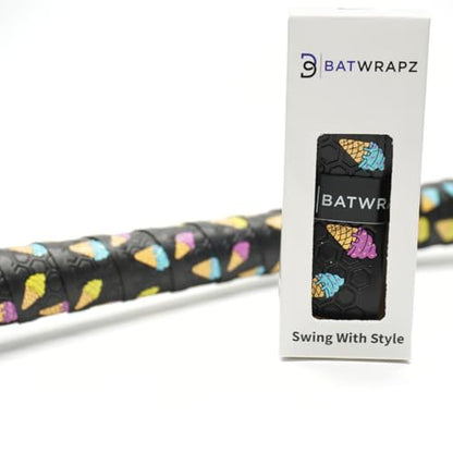 Bat Grip Tape for Baseball - Softball Precut and Pro Feel Bat Grip Tape Replacement - color: Ice Cream Cone