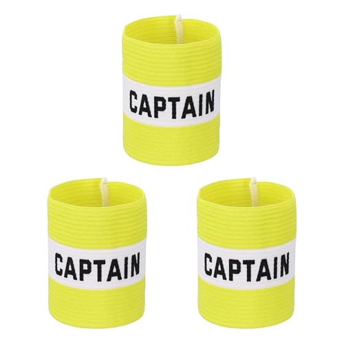 Captain Armband Soccer Captain Arm Bands Elastic Adjustable Leader Armbands Team Sport Rugby Player Band - color: Yellow/White, size: 4.1x3.4 Inch
