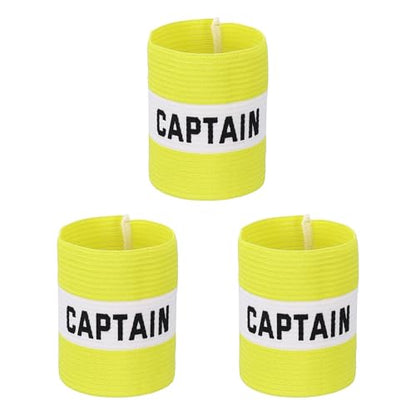 Captain Armband Soccer Captain Arm Bands Elastic Adjustable Leader Armbands Team Sport Rugby Player Band - color: Yellow/White, size: 4.1x3.4 Inch