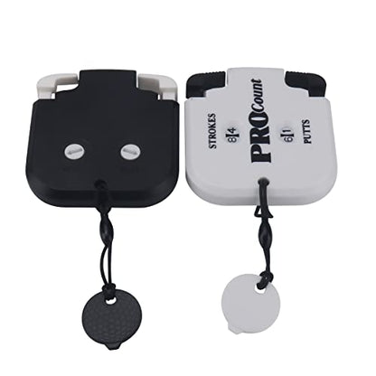 SEACLOUD 2PCS Mini Golf Tally Counter Clicker Turning Technology up to 99 Score Stroke Counter Strike up for Golf Game - style: B2+W2