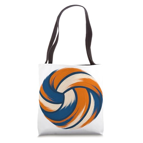 Blue and Orange Volleyball Team Players Coaches Practice Tote Bag