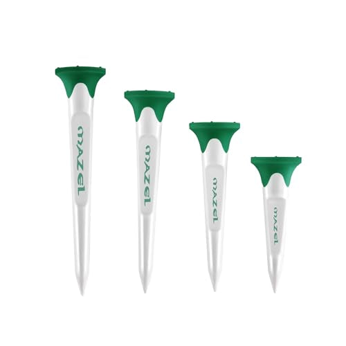 MAZEL Plastic Golf Tees 8 Pack｜Excellent Durability and Stability Plastic Tees with 5 Prongs,Reduces Friction & Side Spin - color: Deep Green