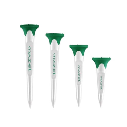 MAZEL Plastic Golf Tees 8 Pack｜Excellent Durability and Stability Plastic Tees with 5 Prongs,Reduces Friction & Side Spin - color: Deep Green