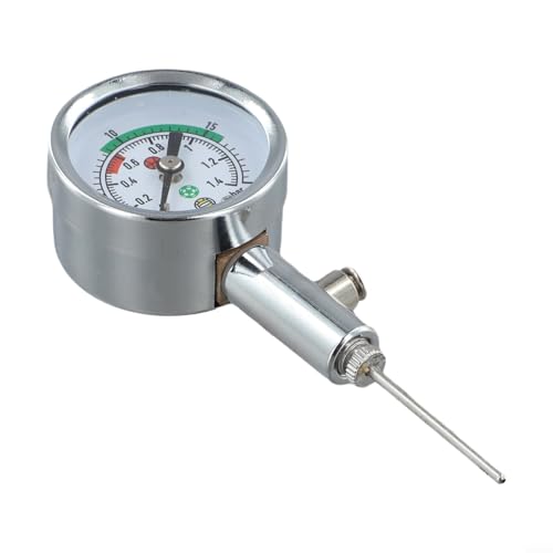 Sports Ball Pressure Gauge, Metal Air Pump with Accurate PSI Reading, Push-Button Release Valve for Football Basketball Volleyball Soccer, Tool for