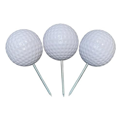 Sandbaggy Plastic Tee Markers for Golf Course (UV Resistant) - Steel Spike - Safety Caps Included - color: White