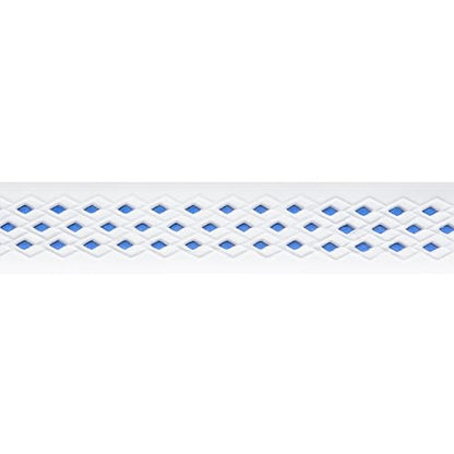 No-Sweat Diamond Grip for Pickleball Paddles, Tennis, Racquetball - color: White w/ Blue Underlay, size: 1-Pack