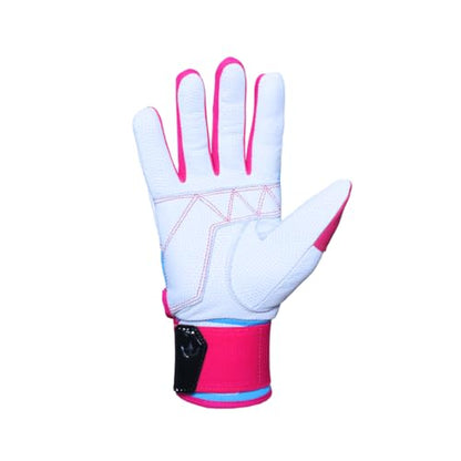 Bomb Squad Batting Gloves - Premium Goat Skin Leather, Full Wrist Support, Youth & Adult Sizes - color: Cotton Candy, size: XX-Large