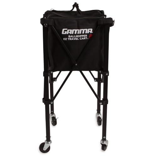GAMMA Sports EZ Travel Cart, Tennis & Pickleball Hopper, Padel, Portable Compact Design, Sturdy Lightweight Construction, EZ Bags, 150 or 250 Capacity, Premium Carrying Case Included - size: 250 Ball, style: Cart