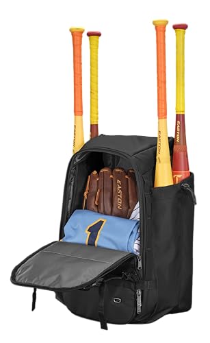 Easton Easton | Walk-off Ethos Backpack Equipment Bag | Baseball & Softball | Multiple Colors - color: Black