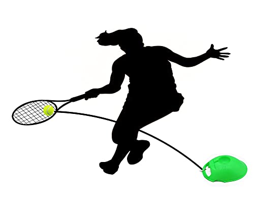 Tennis Trainer Rebound Baseboard Self Tennis Training Equipment Tennis Practice Rebounder with 2 String Balls - color: Light Green