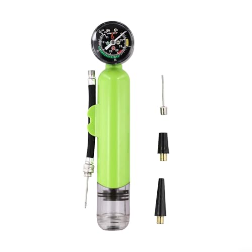 Portable Hand Pump for Sports Balls with Pressure Gauge, Air Pump for Basketball Football Volleyball, Wear-Resistant ABS Inflator(green)