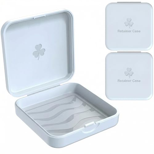 Retainer Case, ARGOMAX Aligner Case, Braces Box, 2 Piece Orthodontic Box (White). - color: White