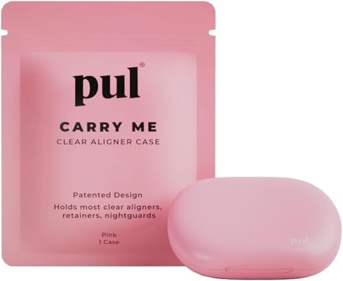 PUL Retainer Case for Invisalign & Clear Aligners - Slim Clear Aligner Case with Secure Magnetic Closure - Travel Retainer Holder for Invisalign Accessories, Mouth Guards & Dentures - Pink - color: Pink