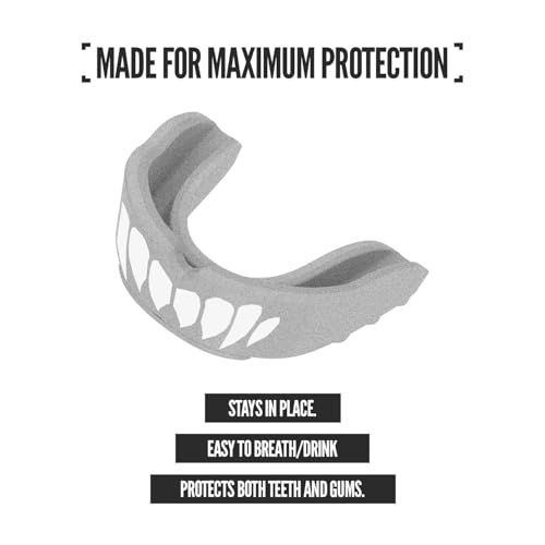 2 Pack Nxtrnd Rush Dual Layer Mouthguard, Custom Fit Sports Mouthpiece for Football, Boxing, MMA, Basketball, Hockey, Lacrosse, Youth & Adult (Silver) - color: Silver