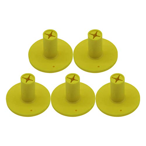 Golf Rubber Tee Holder Set for Golf Driving Range Tee Practice Tool Pack of 5 - color: Yellow