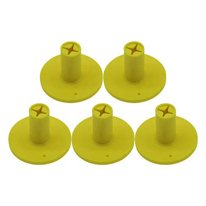 Golf Rubber Tee Holder Set for Golf Driving Range Tee Practice Tool Pack of 5 - color: Yellow