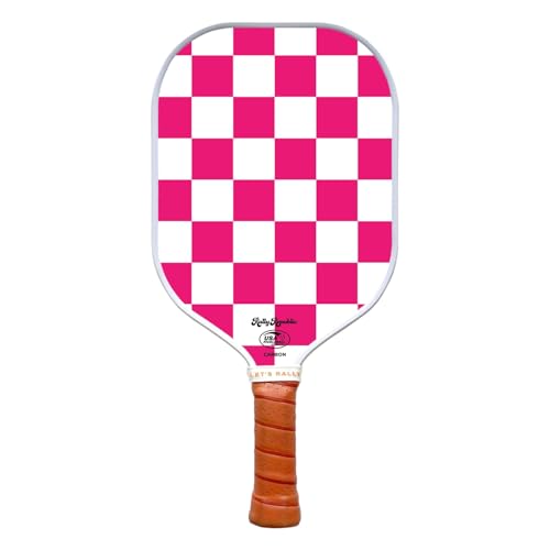 Officially Licensed Pickleball Paddle - USA Pickleball Association Approved Racket - Lightweight Honeycomb Core, Carbon Fiber Exterior, Premium Leather Grip for Comfort - color: The Del Mar