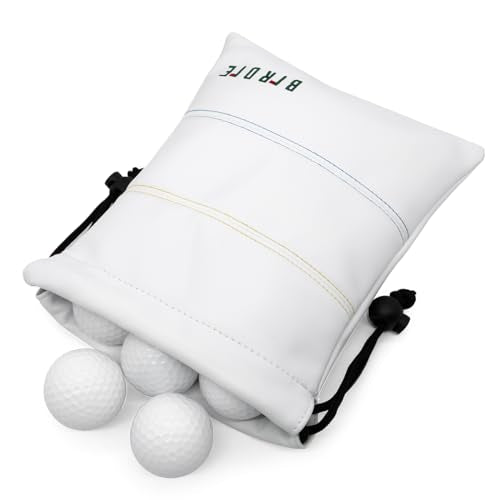 Golf Valuables Pouch, Leather Golf Tee Pouch with Drawstring Closure Golf Ball Tee Handbag Portable Golf Accessories