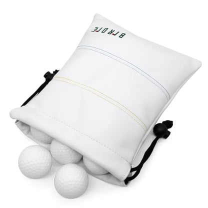 Golf Valuables Pouch, Leather Golf Tee Pouch with Drawstring Closure Golf Ball Tee Handbag Portable Golf Accessories