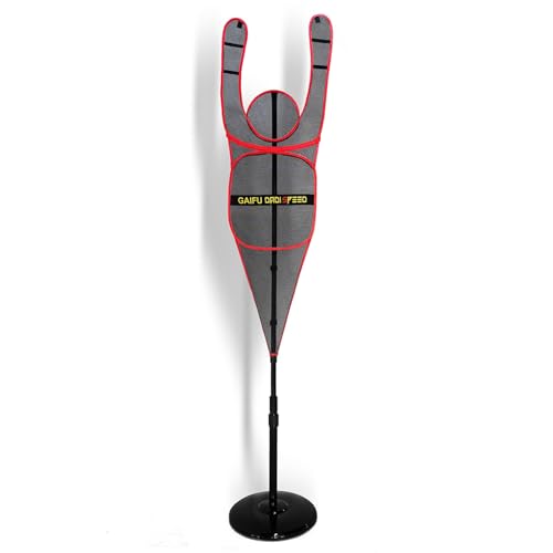 Kunovo Height Adjustable Defender Dummy, Hands-up Design Basketball Shooting Training Device, Shot/Passing/Dribbling Training Aid with Round Base - color: Red