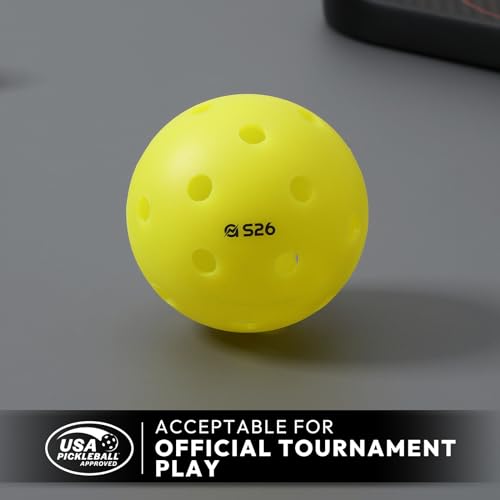 A11N S26 Indoor-Approved Pickleballs: 12 Packs, Yellow
