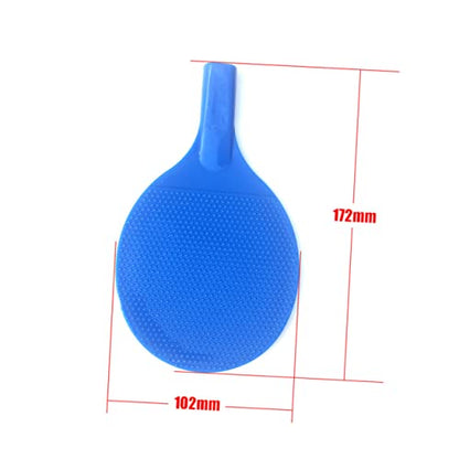 Generic 2 Sets Outdoor Table Tennis Racket Set with Plastic Pong Paddles and Balls for Beginners Safe Smooth Bezels Red and Blue for Parent Play and Tennis Practice