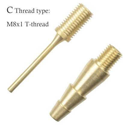Brass Integrated Ball Pump Needle M8x1 T-Thread, Air Pump Needle, Inflation Needles Nozzle - for Basketball, Football, Volleyball, and More Efficient, Portable, Durable
