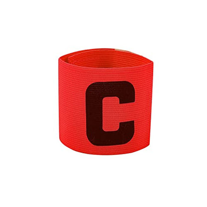 5 Pieces Elastic Football Soccer Captain Armband Adjustable Outdoor Football Player Bands for Youth Adult (Red)