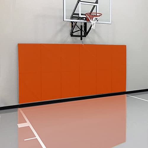 Gym Wall Paddings Basketball Court Wall Protection Pad - 2”Thick Foam Wall Mat Durable Protector for Wall-Mounted Basketball Hoops Garage Taekwondo（60" Lx20 W） - color: Orange, size: 60" x 20" x 2", style: 1 Piece