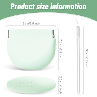 Silicone Retainer Denture Storage Case Holder, Portable Slim Dental Container Cleaning Box with Drain Holes and Leakproof for Aligners, Mouth Guards, Night Guards, Removable Dental Appliances (Green) - color: Green
