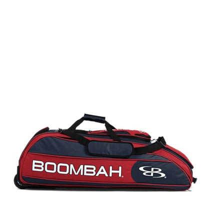 Boombah Beast Rolling Bat Bag - Multiple Color Options - Holds 8 Bats, Glove and Shoe Compartments - color: Navy/Red