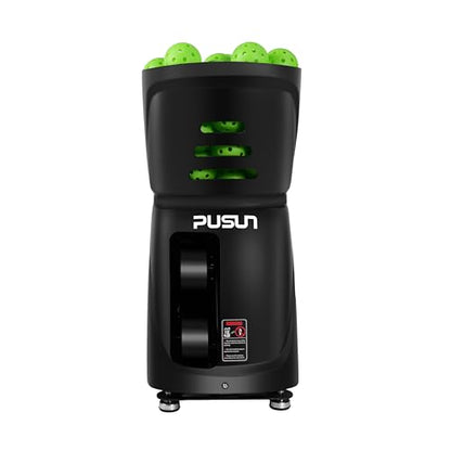 Smart Pro Pickleball Machine with App & Remote Control, Internal Oscillation, 28 Landing Points, 10 Training Modes, 12-75 MPH, 85+ Ball Capacity, 4-6H Battery - color: Black