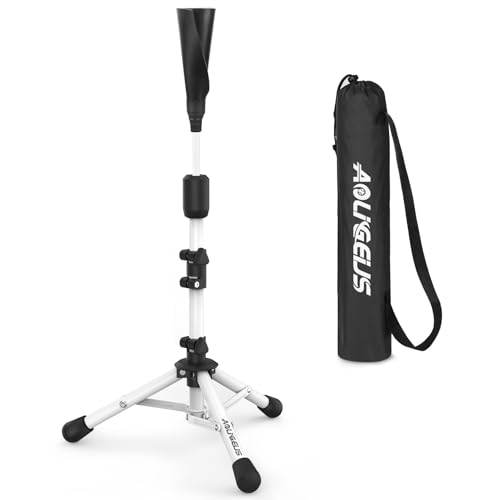 Baseball Tee Batting Tee Softball Tee Portable Travel Hitting Tee,Easy Adjustable Height,Stable Tripod Stand - color: White, style: Tee Pro
